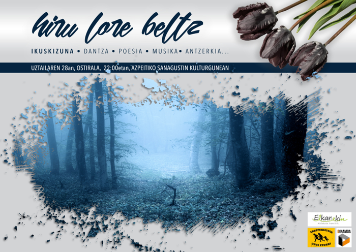 'Hiru lore beltz' ikuskizuna prestatu dute Dinamoak eta Elkar-ekinek herriko sortzaileekin elkarlanean