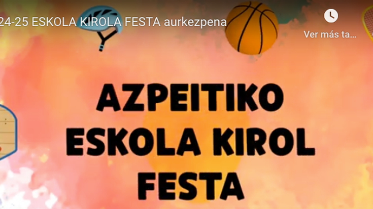 Zapatuko Eskola Kirol Festarekin bukatuko da ikasturtea