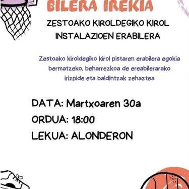 Kiroldegiko instalazioen erabileraz bilera