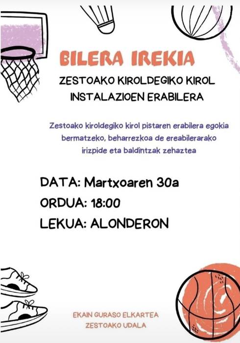 Kiroldegiko instalazioen erabileraz bilera