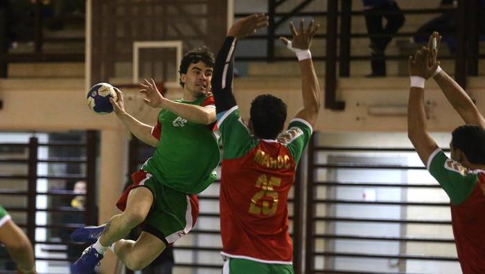 Hainbat zarauztar Euskadiko eskubaloi selekzioarekin, Marokoren aurka jokatzeko