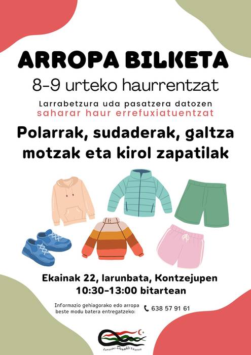 Saharako haurrentzako arropa bilketa