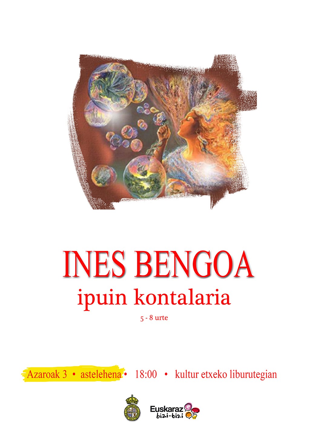 Kartelak: Ipuin kontalaria izango da liburutegian 