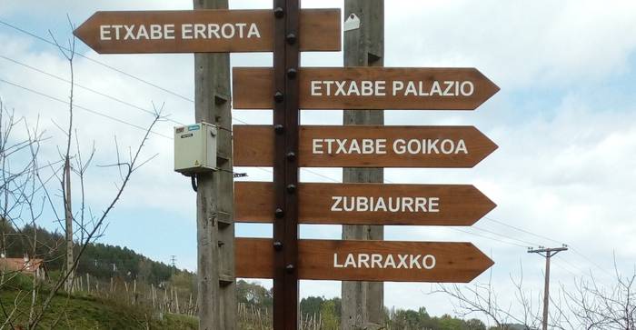 Baserrietako informazio seinaleak berritu dituzte Aizarnazabalen