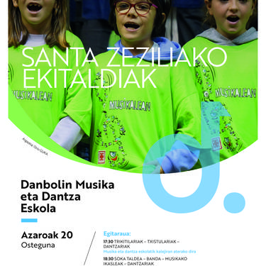 Jaiak: Danbolin Musika eta Dantza Eskolako ikasleen Santa Zezilia eguneko kontzertua