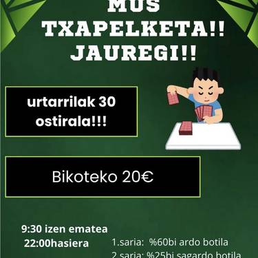 Mus txapelketa, Aiako Jauregi tabernan