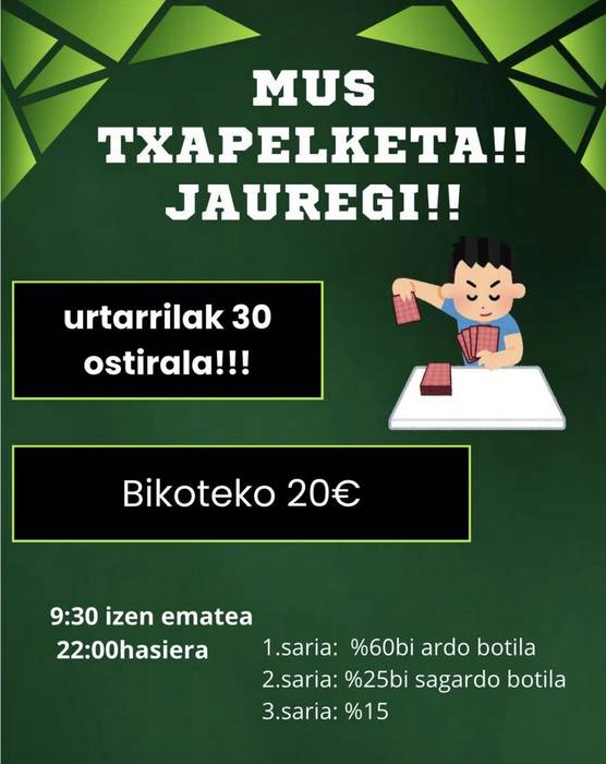 Mus txapelketa, Aiako Jauregi tabernan