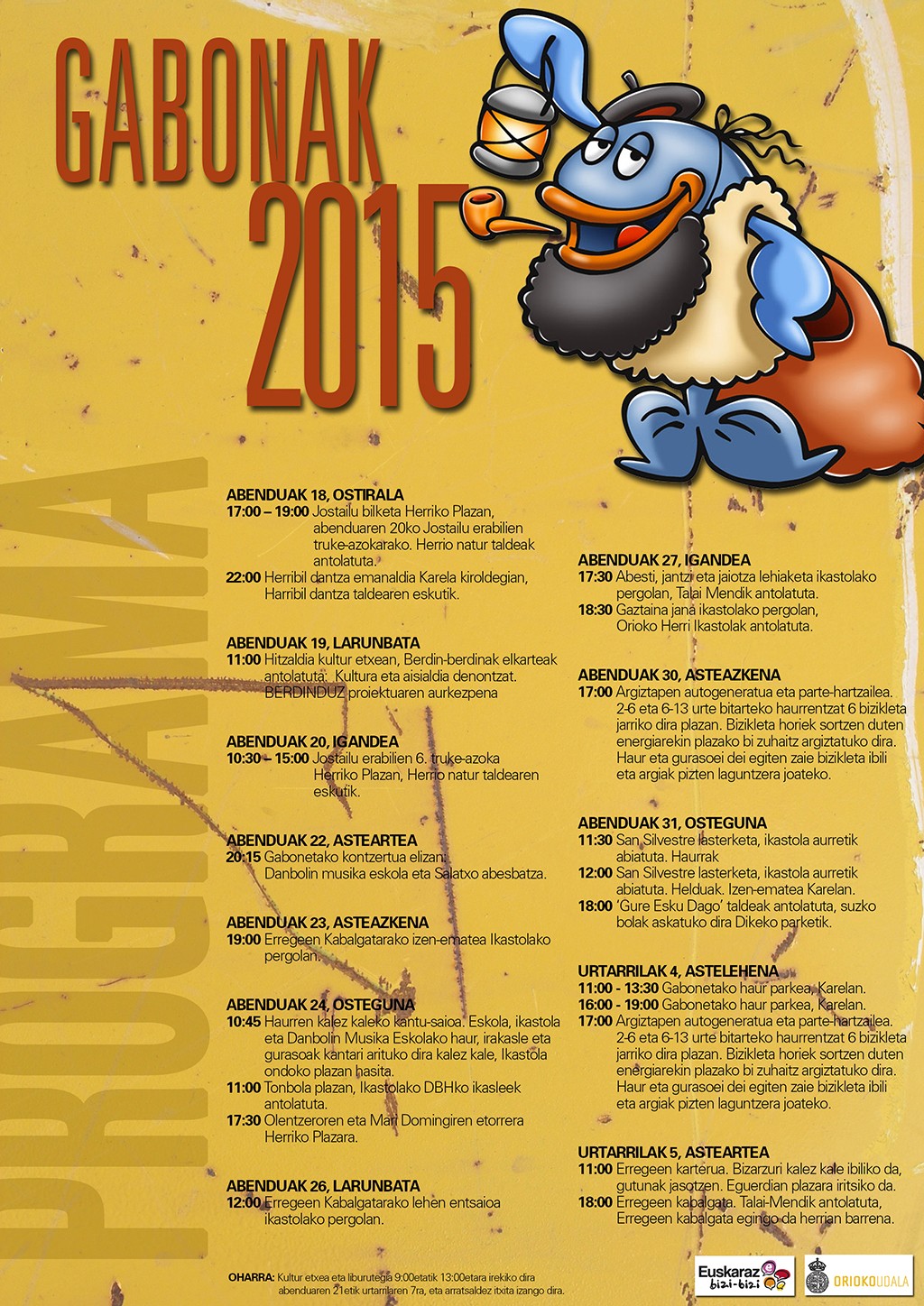Kartelak: Gabonetako programa 2015