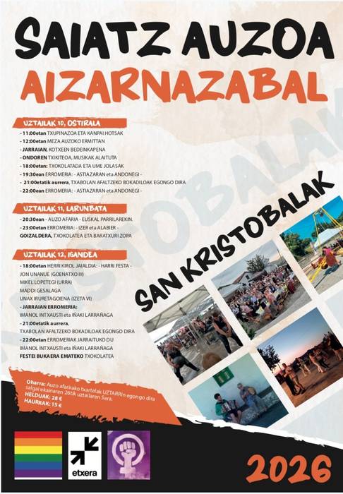 Aizarnazabalgo Saiatz auzoan sankristobalak