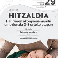 Hitzaldia: Haurraren akonpainamendu emozionala 0-3 urteko etapan