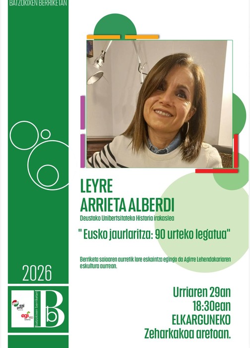 Lore eskaintza eta hitzaldia: Eusko Jaurlaritzaren 90. urteurrena