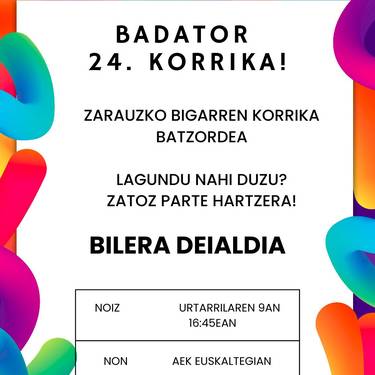 Bilera: Korrika antolatzeko bilera