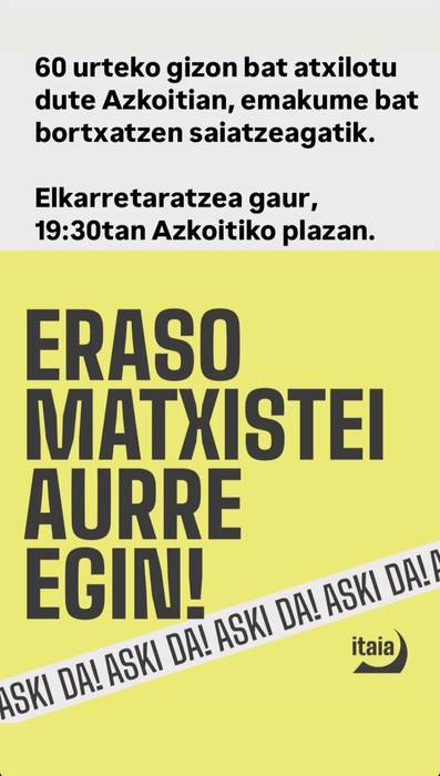Elkarretaratzea: 'Eraso matxistei aurre egin!'