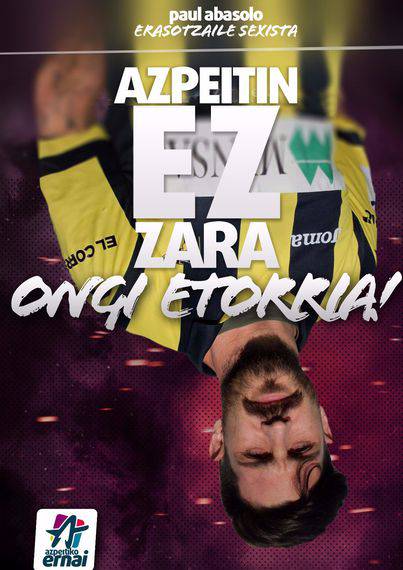 Paul Abasolo "erasotzaile sexista" Azpeitian izango dela salatu du Ernaik