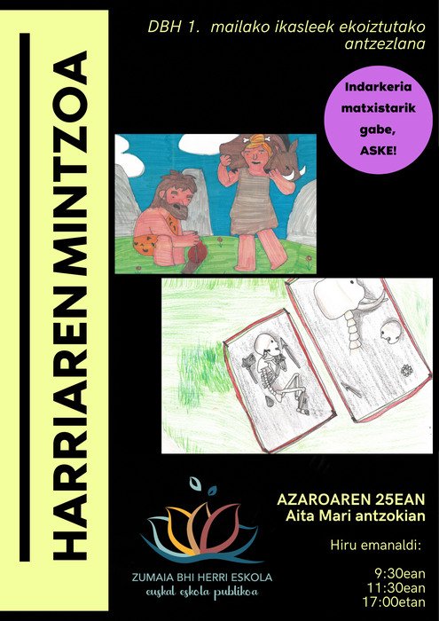 'Harriaren mintzoa' antzezlana, azaroaren 25ean Aita Mari zineman