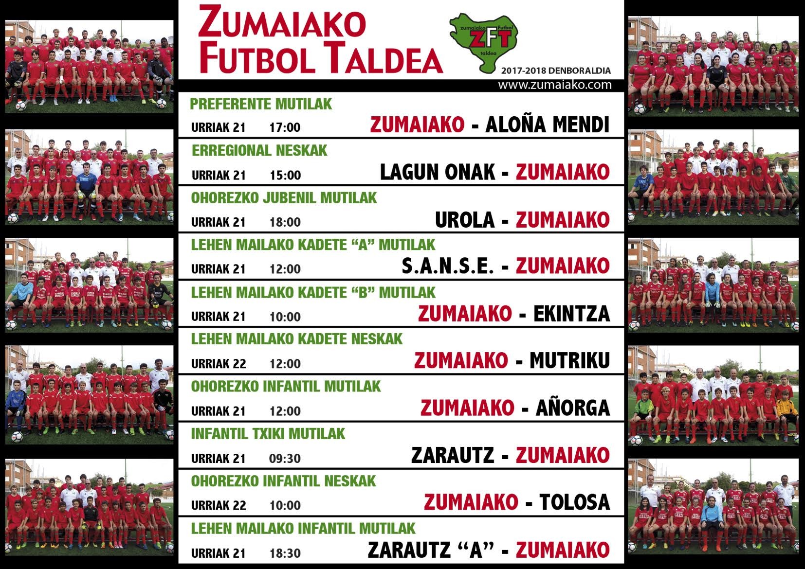 ​Astebukaerako Zumaiko Futbol Taldearen partiduak  