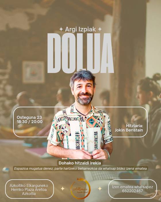 Hitzaldia: Jokin Beristainen 'Argi Izpiak', doluaz