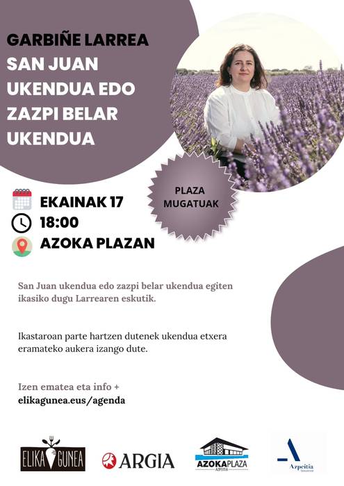 Ikastaroa: 'San Juan ukendua edo zazpi belar ukendua', Garbiñe Larrearekin