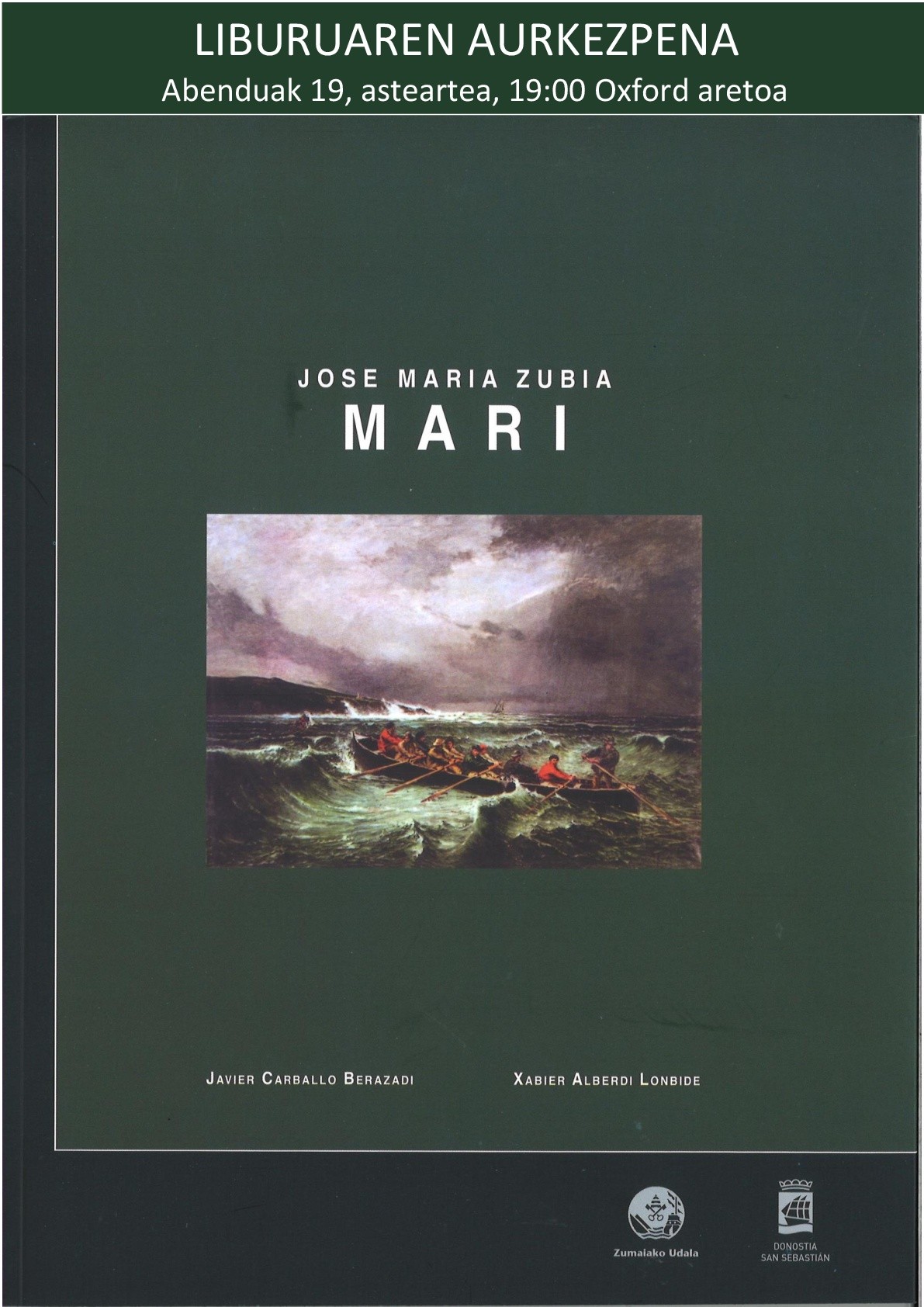 'Mari' liburuaren aurkezpena bihar Alondegian