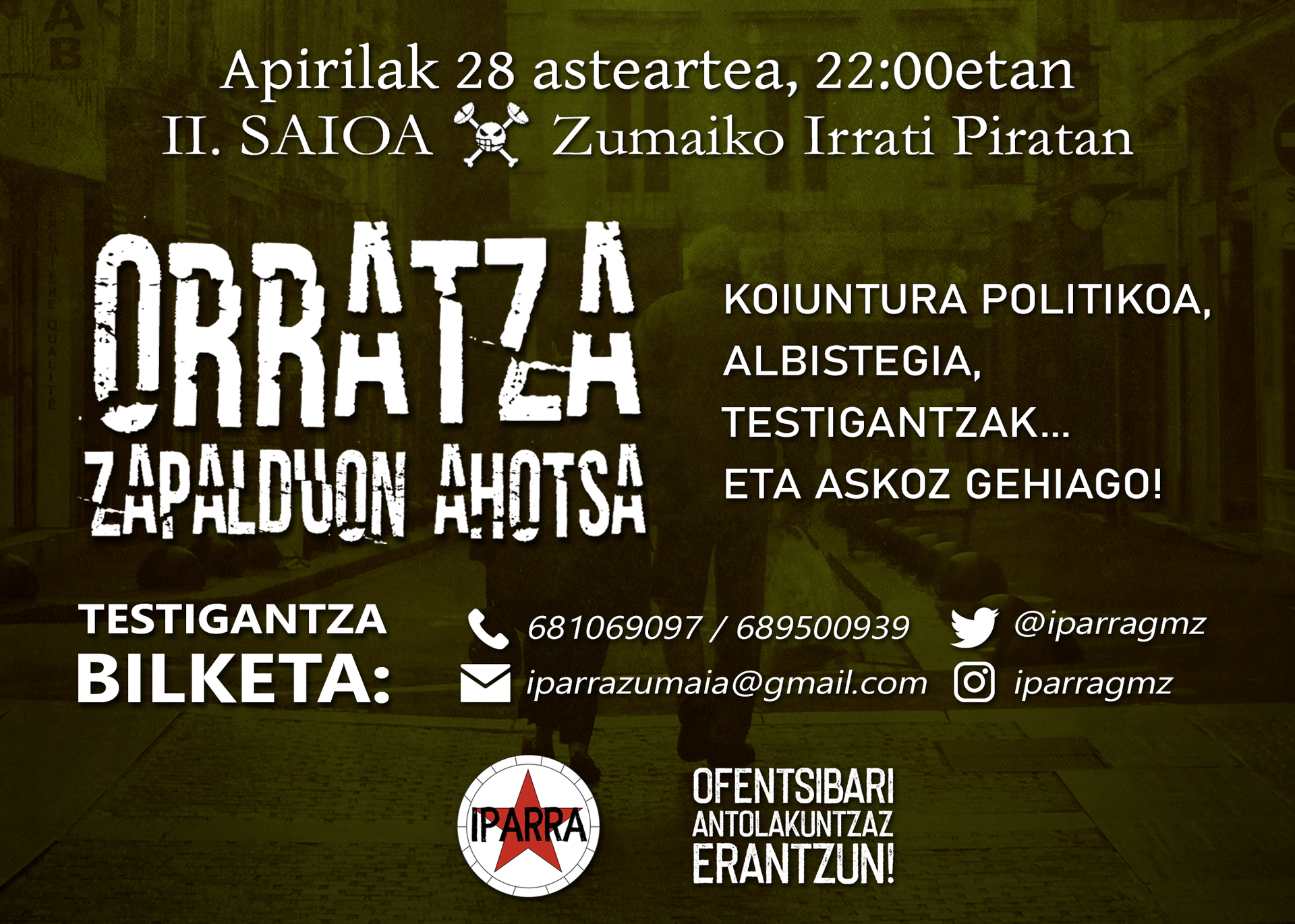 'Orratza, Zapalduon Ahotsa' programaren bigarren saioa