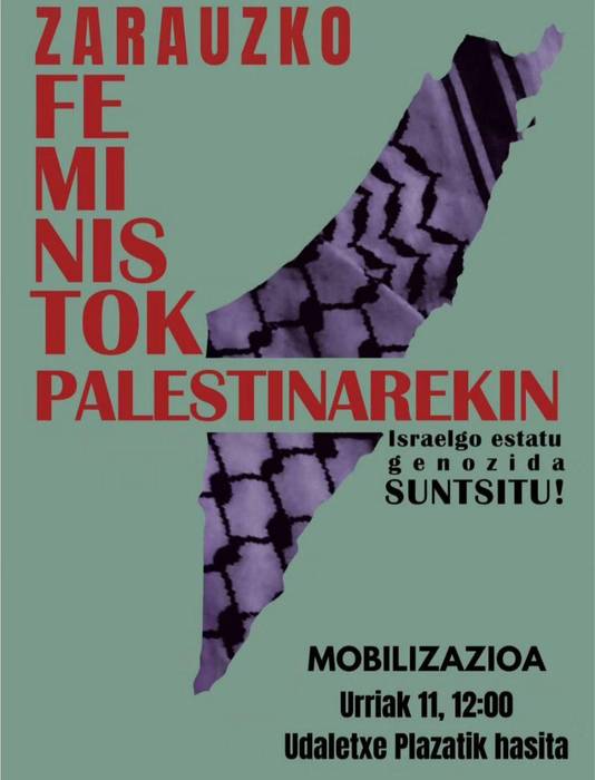 Elkarretaratzea: Zarauzko Feministok Palestinarekin!