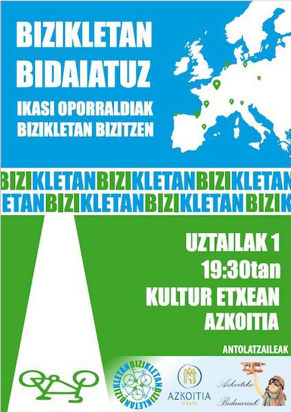 ‘Bizikletan bidaiatuz’ hitzaldia antolatu dute ostiralerako