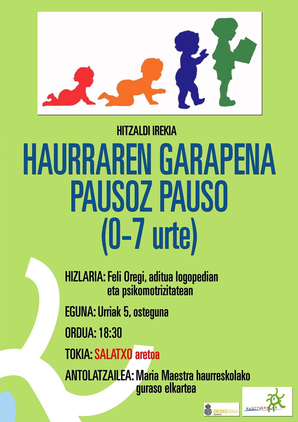 Haurraren garapenari buruzko hitzaldia