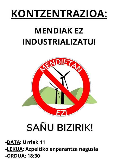 Elkarretaratzea: 'Mendiak ez industrializatu'