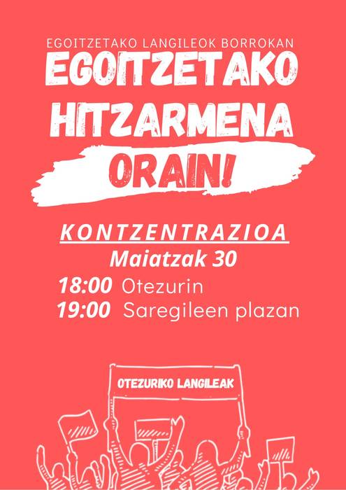 Egoitzetako hitzarmena eskatzeko elkarretaratzea