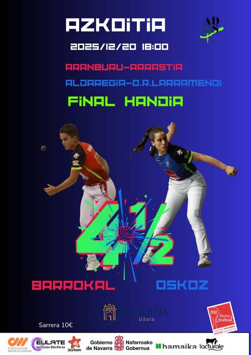 Txapelketa: Emakumeen lau eta erdiko pilota txapelketaren finala