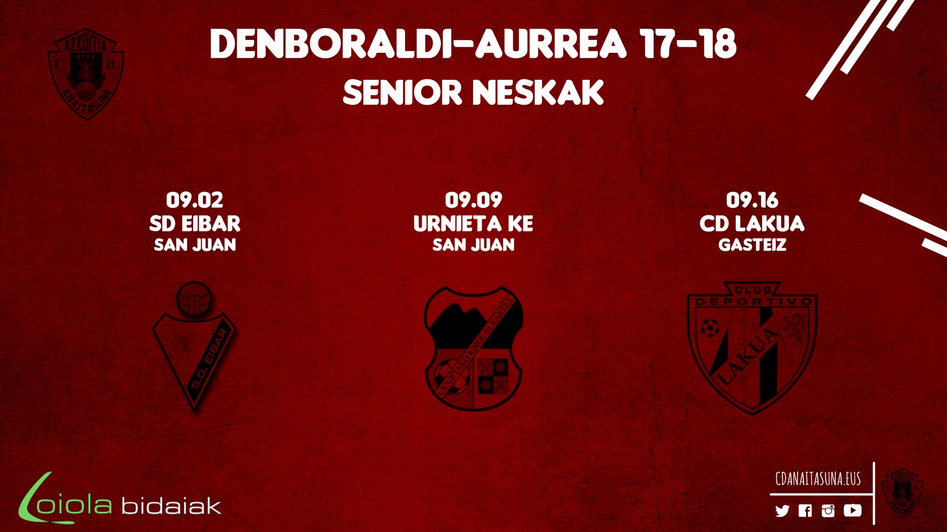 Senior neskek hiru lagunarteko jokatuko dituzte denboraldi-aurrean