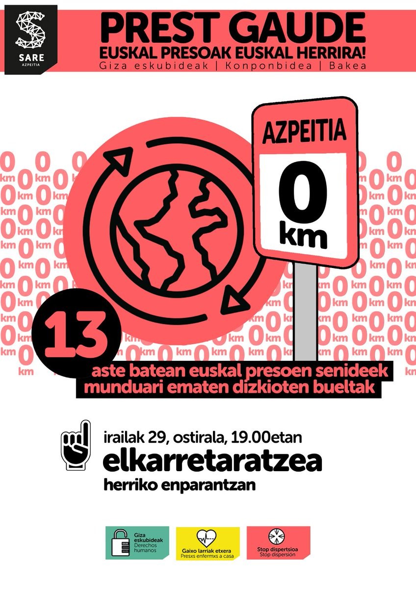 Azken ostiraleko elkarretaratzea egingo du Sarek hilaren 29an