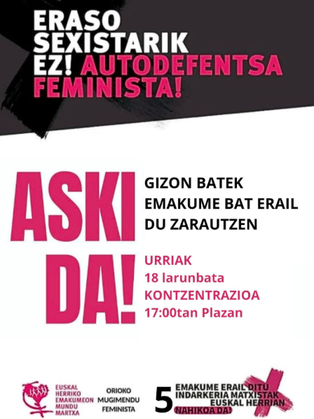 Elkarretaratzea: Zarauzko hilketa matxista salatzeko elkarretaratzea, Orion