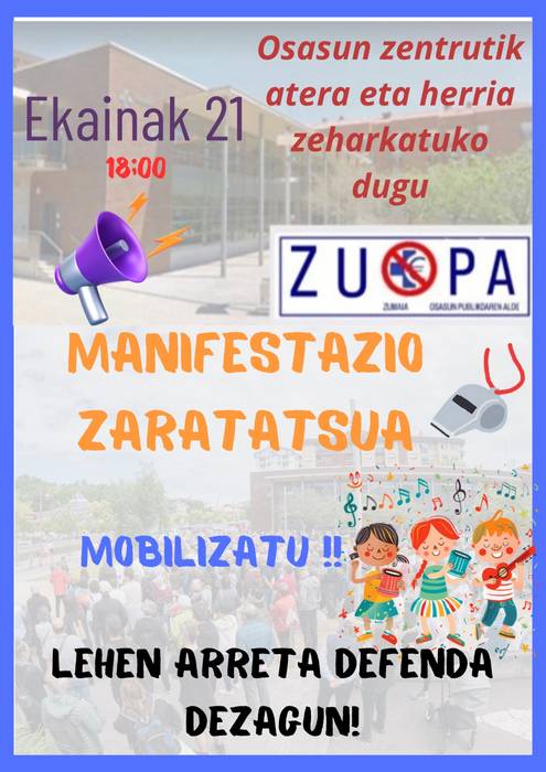 Lehen arreta defendatzeko manifestazio zaratatsua