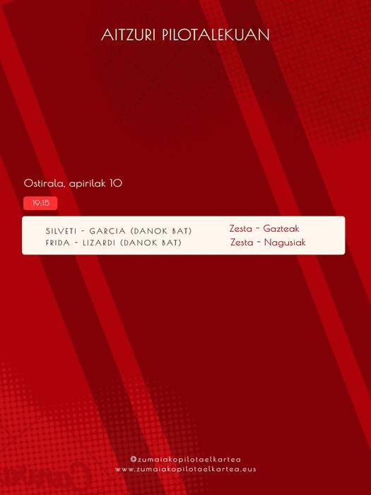 Asteburuan Zumaiako Aitzuri frontoian