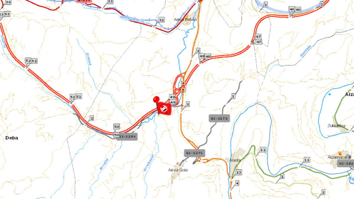 Zestoa parean izandako istripu batek auto-ilara luzeak eragin ditu AP-8an