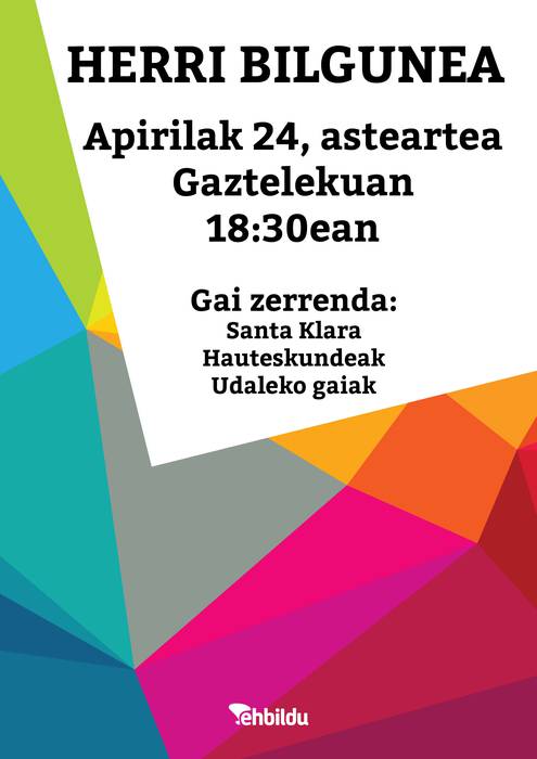 Herri batzarra egingo du astearte honetan EH Bilduk