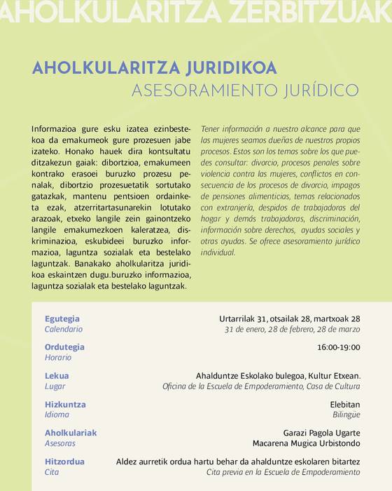 Emakumeentzako aholkularitza juridikoa