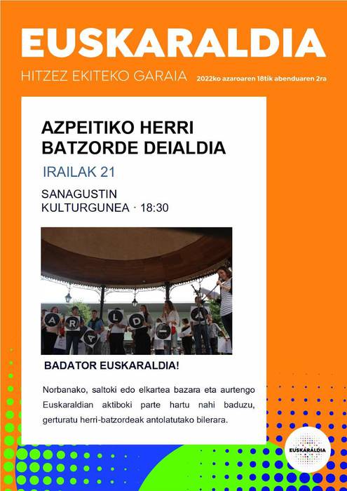Euskaraldiko batzordea osatzeko bilera