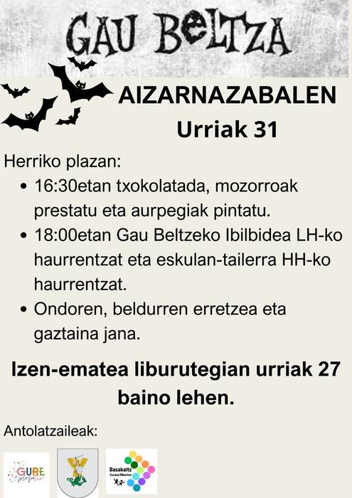 Gau Beltza, Aizarnazabalen